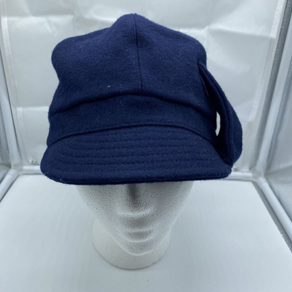 August Women's Navy Blue Newsboy Taxi Driver Hat w/ Bow Wool Blend Fashion